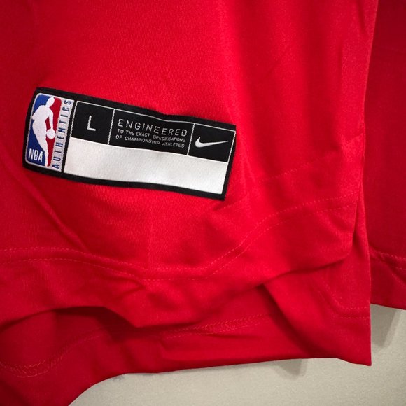 Nike NBA Atlanta Hawks Team Issue Player Pregame Warmup LS Shirt Red Mens - Picture 9 of 13